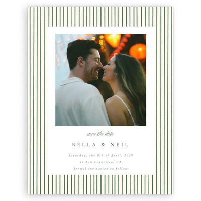 Light Butter, Green Wedding Digital Save the Date - Rodez Portrait