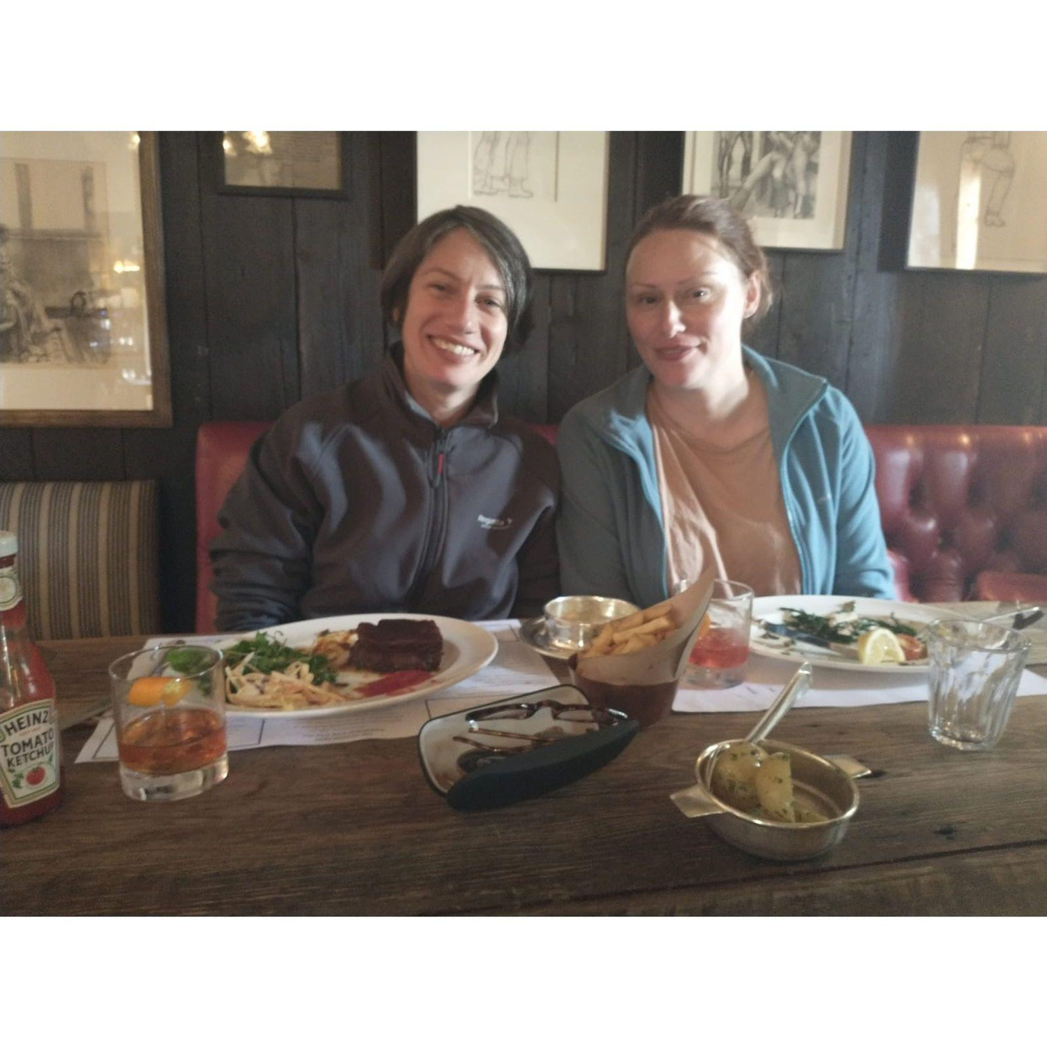 Lunch at the cosy Gunton Arms in Norfolk first time Gabrielle met Annie's Dad (photo by Barrington Moy).