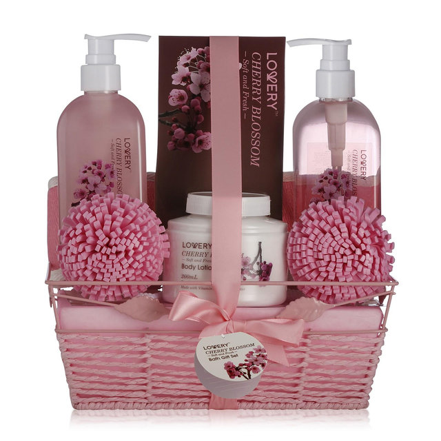 Lovery Home Spa Body Care Gift Set in Cherry Blossom, 7 Piece