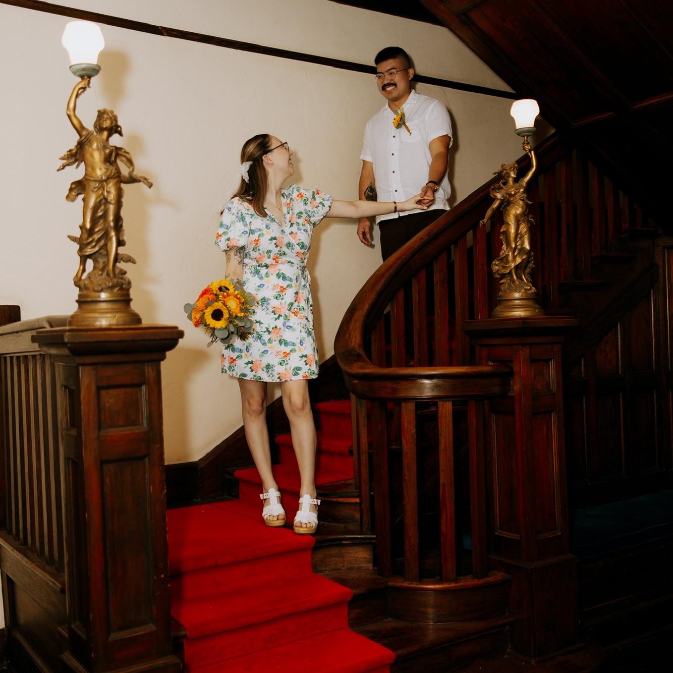 The beautiful staircase in Hotel Havana! Unfortunately, they closed down a month after our wedding, so we were glad to be able to stay there before they closed!