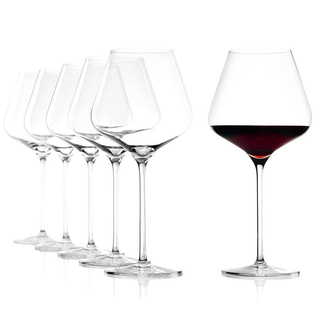 Stölzle Lausitz Burgundy Glasses Quatrophil Set of 6, 24 oz – Red Wine Glasses Perfect for Burgundy & Pinot Noir – Crystal Glass for Optimal Aroma Development – Dishwasher- & Shock-Resistant