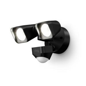RING Smart Lighting Black Motion Activated Outdoor Integrated LED Floodlight Wired