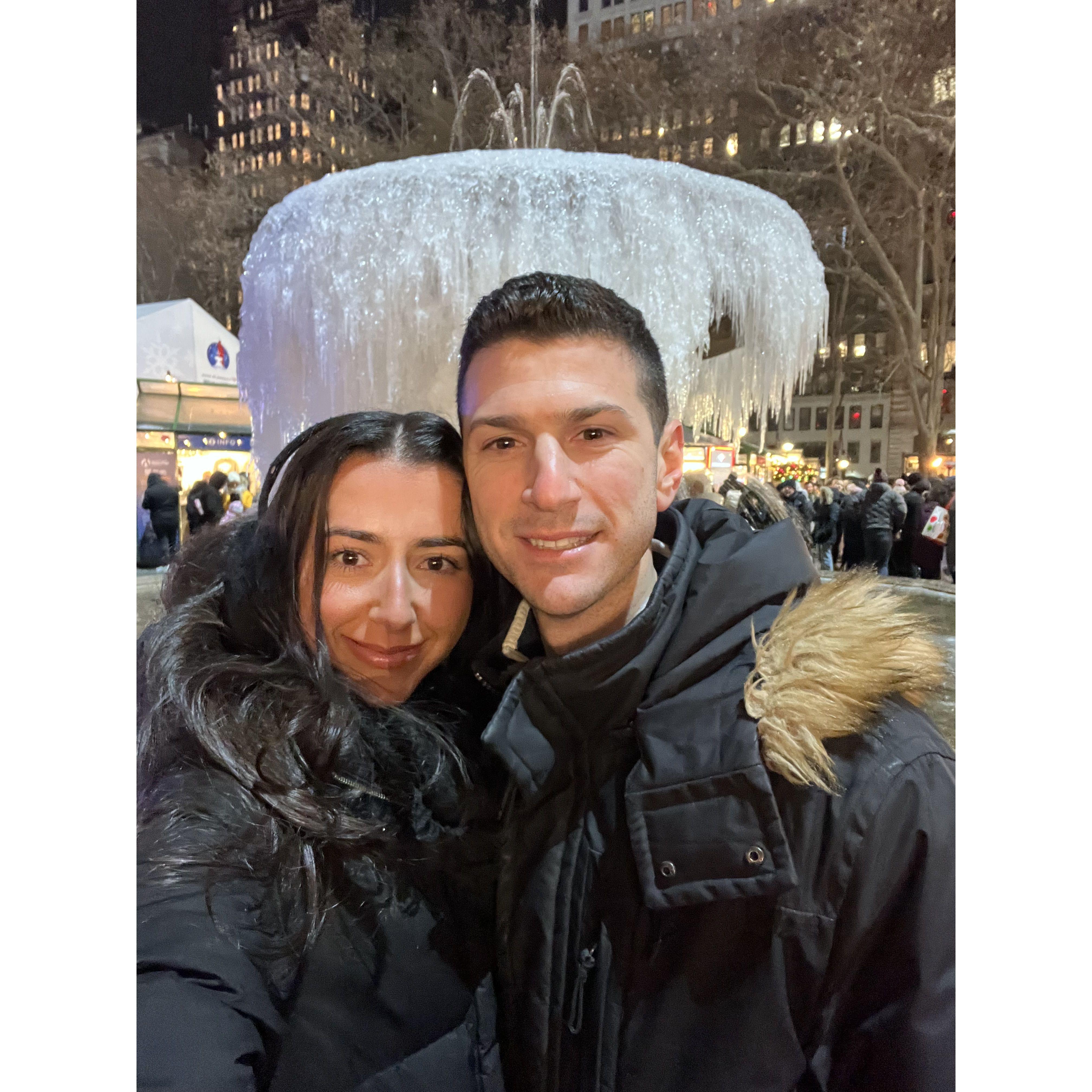 Cassidy & Jonathan at Bryant Park Winter Village- December 2024