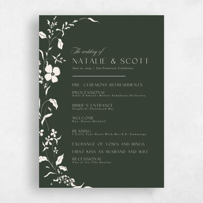 Deep Forest, Green Wedding Program - Lynette