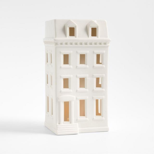 White Ceramic Holiday Federal Brownstone