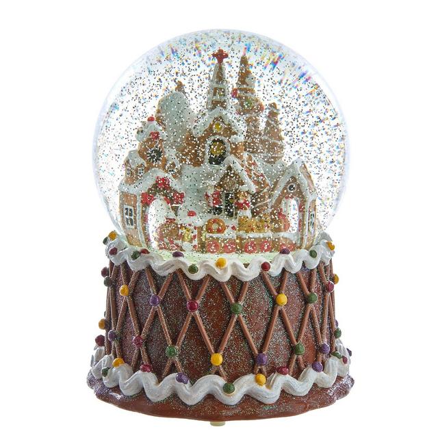 Kurt Adler 120mm Battery-Operated Musical Gingerbread Waterglobe