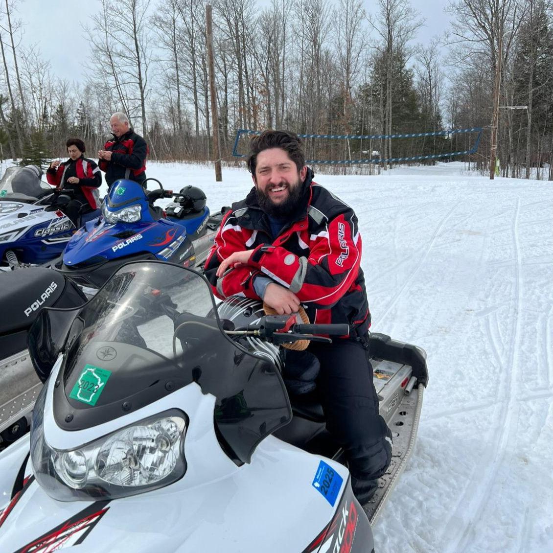 Matt’s first snowmobile ride