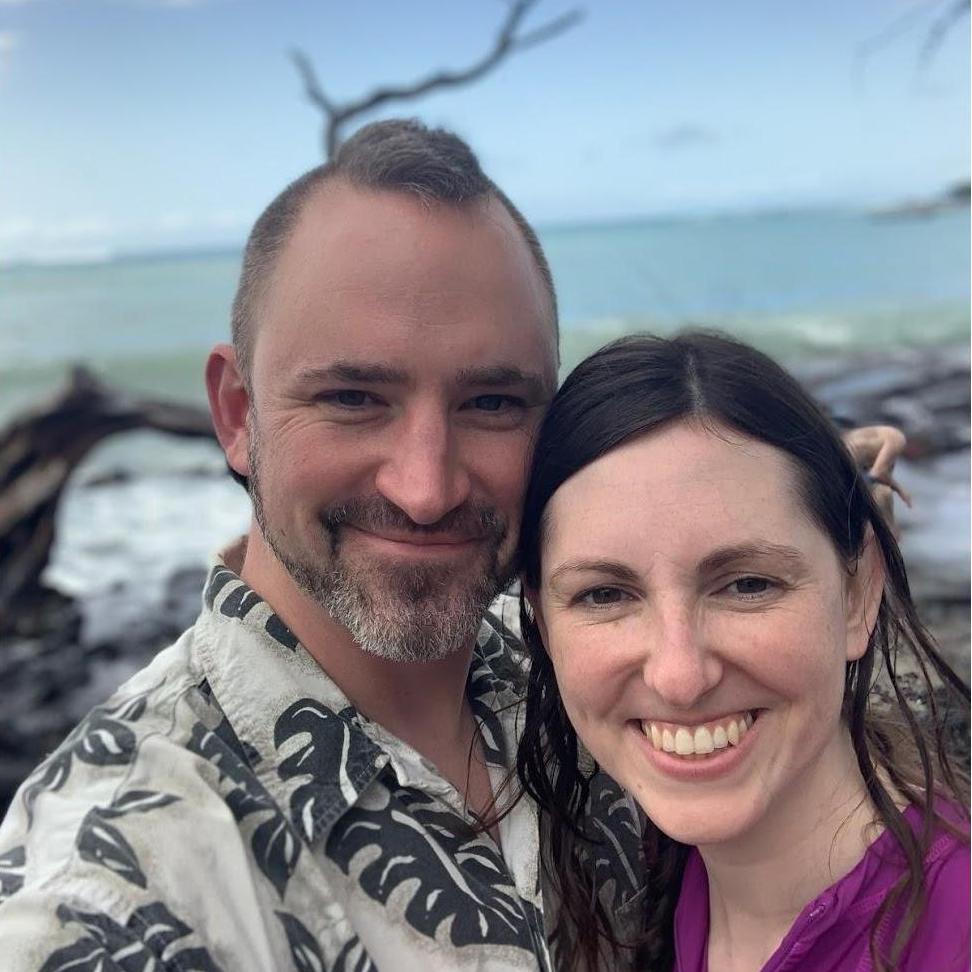 Enjoying the warmth on a beach in Hawaii. (January 2020)