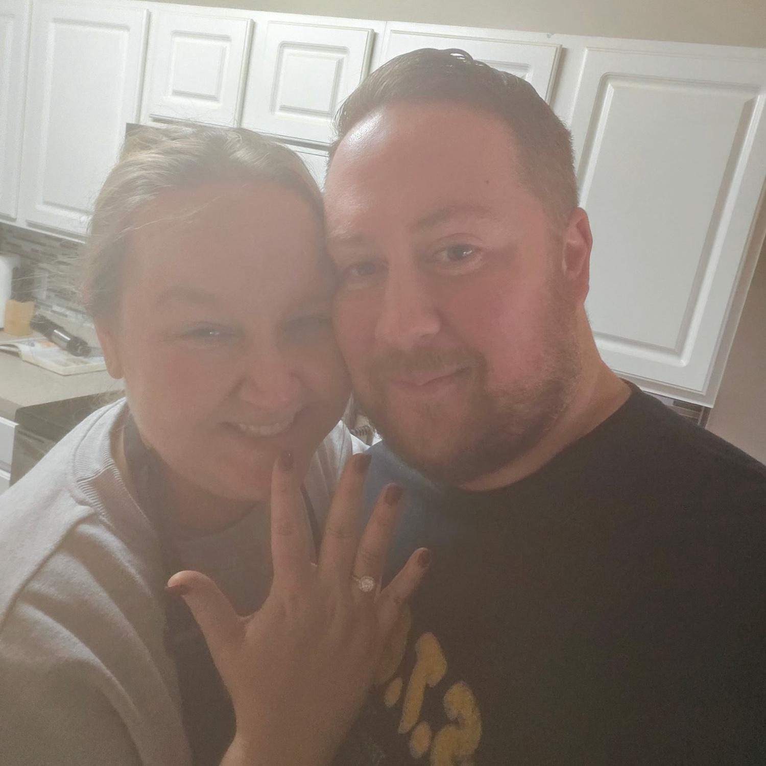 Our very first engagement photo. Josh proposed in the kitchen while they were getting ready for friendsgiving. Cat cried so hard that she had compose herself long enough so Josh could hear her say yes!