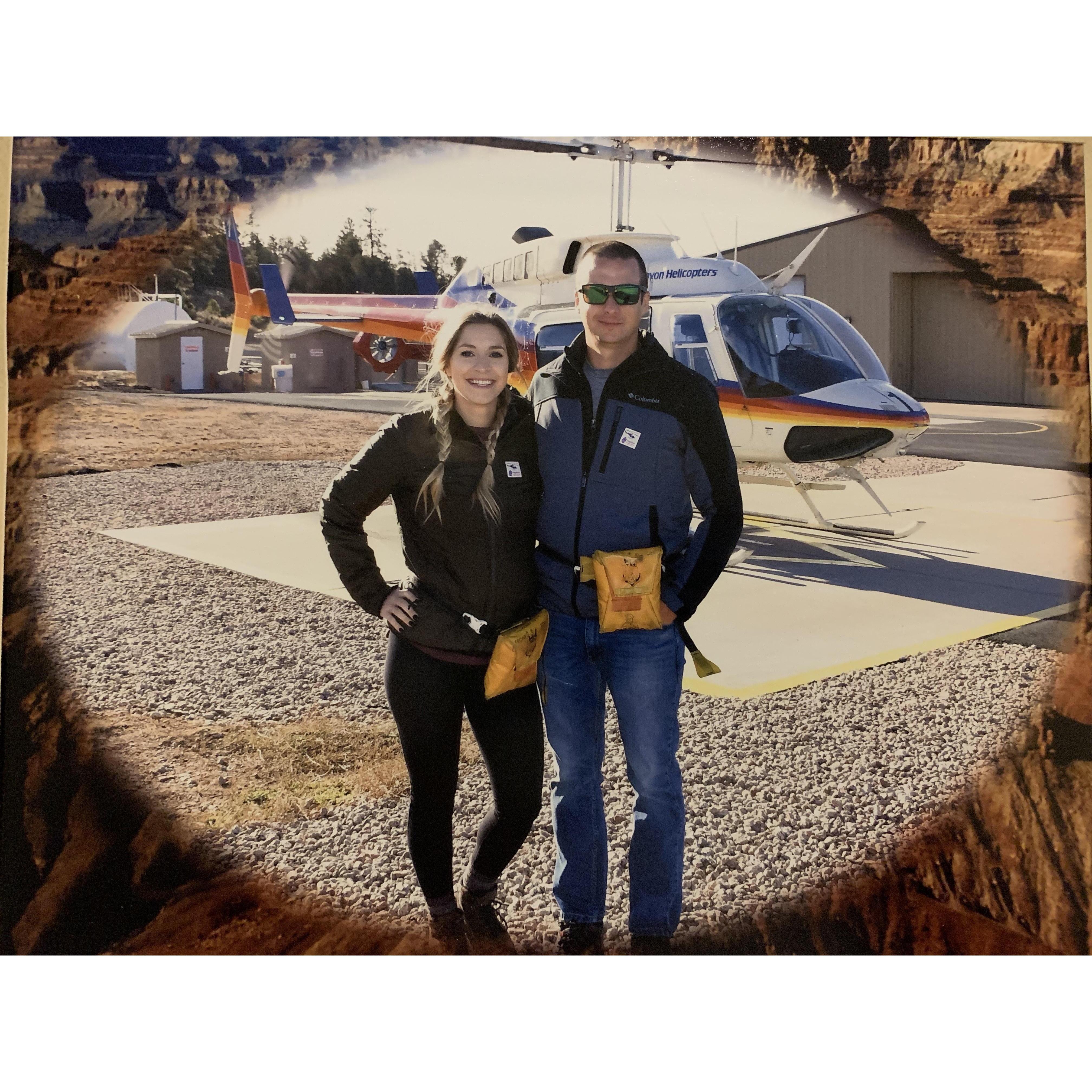 Our first helicopter flight together over the Grand Canyon! We will take a helicopter to our ceremony location in the Canadian Rockies!