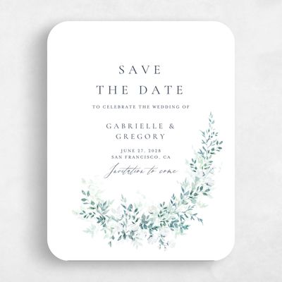 Blue Rounded Wedding Save the Date - Farnham Portrait