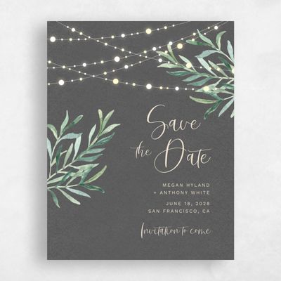 Charcoal, Grey Wedding Save the Date - Saranac Classic