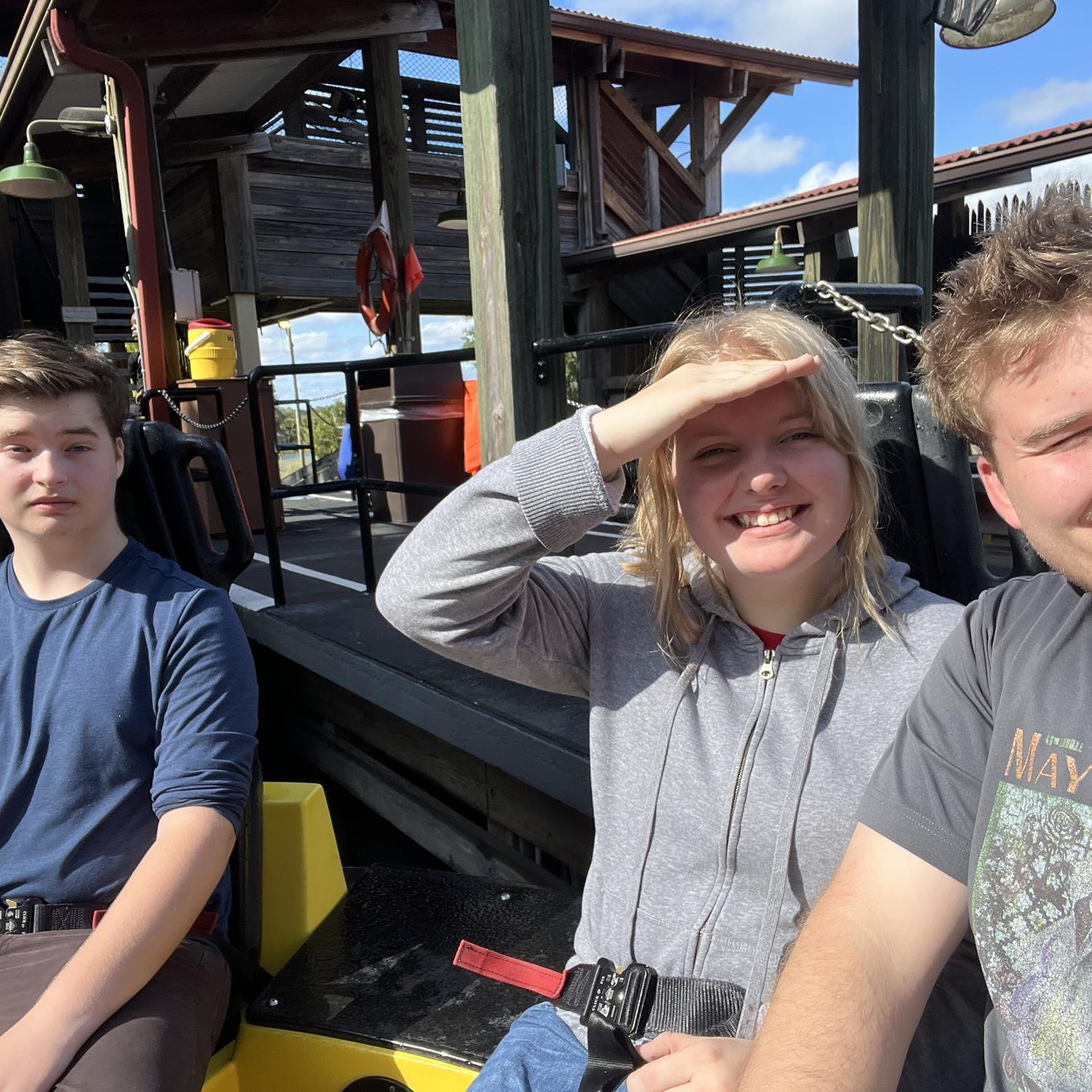 Finnigan Ryan Campbell on the Congo River Rapids (Taylor and Anneliese pictured also).