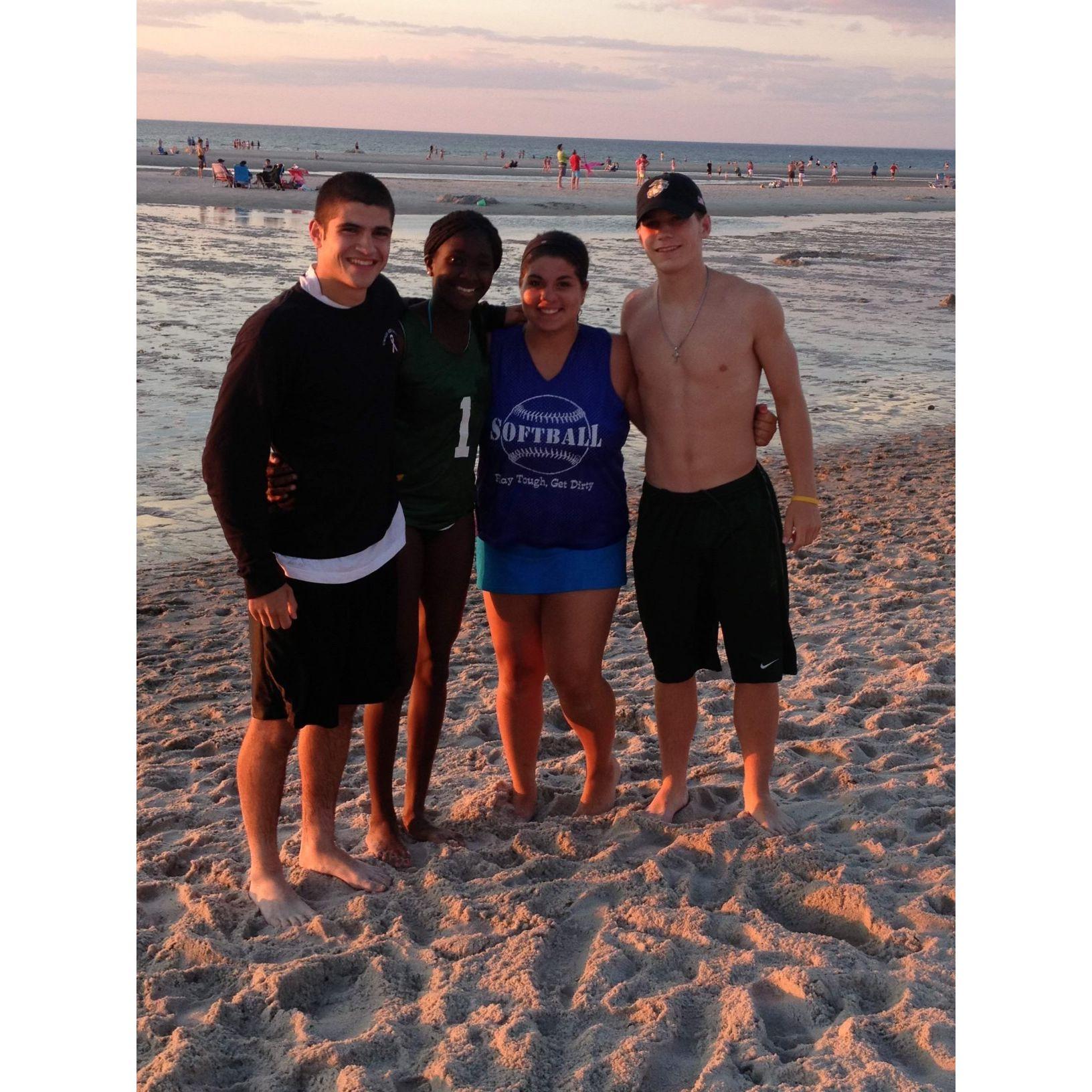 After a spikeball session on Mayflower Beach with MOH Kelsey and Groomsman Jack