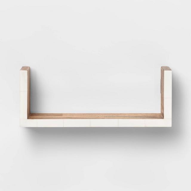 12" x 4" Wall Shelf with Resin Inlay Natural/Ivory - Opalhouse™