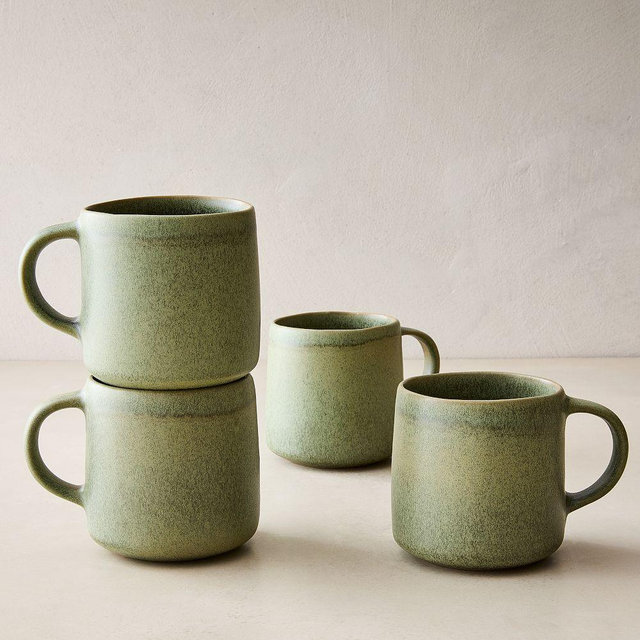 Aaron Probyn Kanto Handed Mug, Green, Set of 4