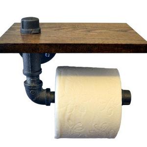 Reclaimed Wood and Pipe Toilet Paper Holder - Multiple Finishes