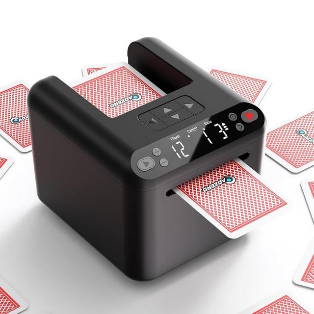 ADZERD Automatic Card Dealer Machine - Rechargeable for 1/2/3 Decks, 1-12 Players, Adjustable Dealing Distance, Quiet, 360° & 180° Rotation, Compatible with Poker, UNO, Bridge, Blackjack & More