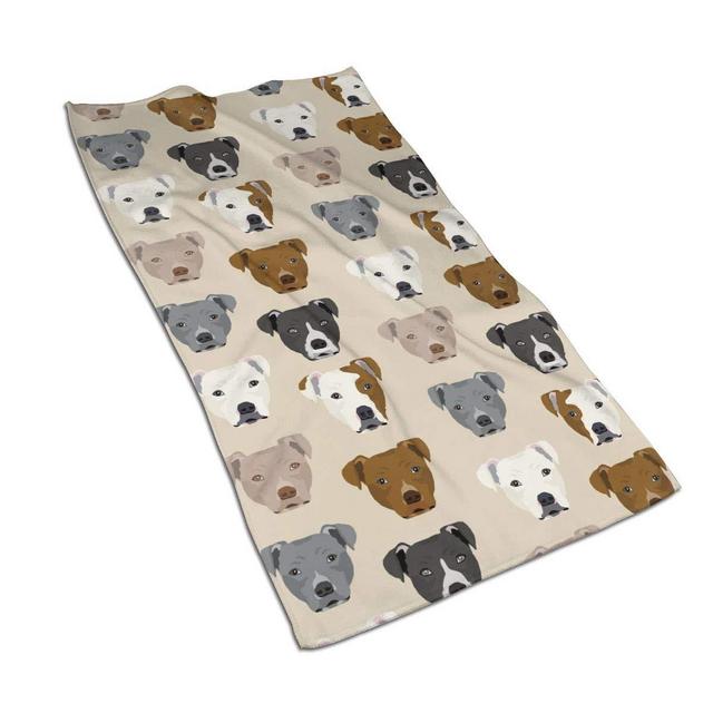 Pitbull Heads Kitchen Towels ¨C 17.5X27.5in Microfiber Terry Dish Towels for Drying Dishes and Blotting Spills ¨CDish Towels for Your Kitchen Decor