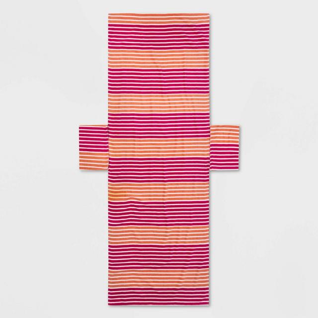 Pocket Lounge Striped Chair Towel Pink - Sun Squad™