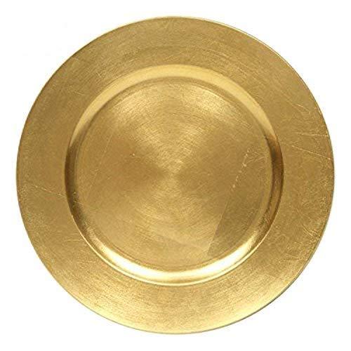 Tiger Chef 13-Inch Gold Metallic Charger Plates Set of 2,4,6, 12 or 24 Dinner Chargers (12-Pack)