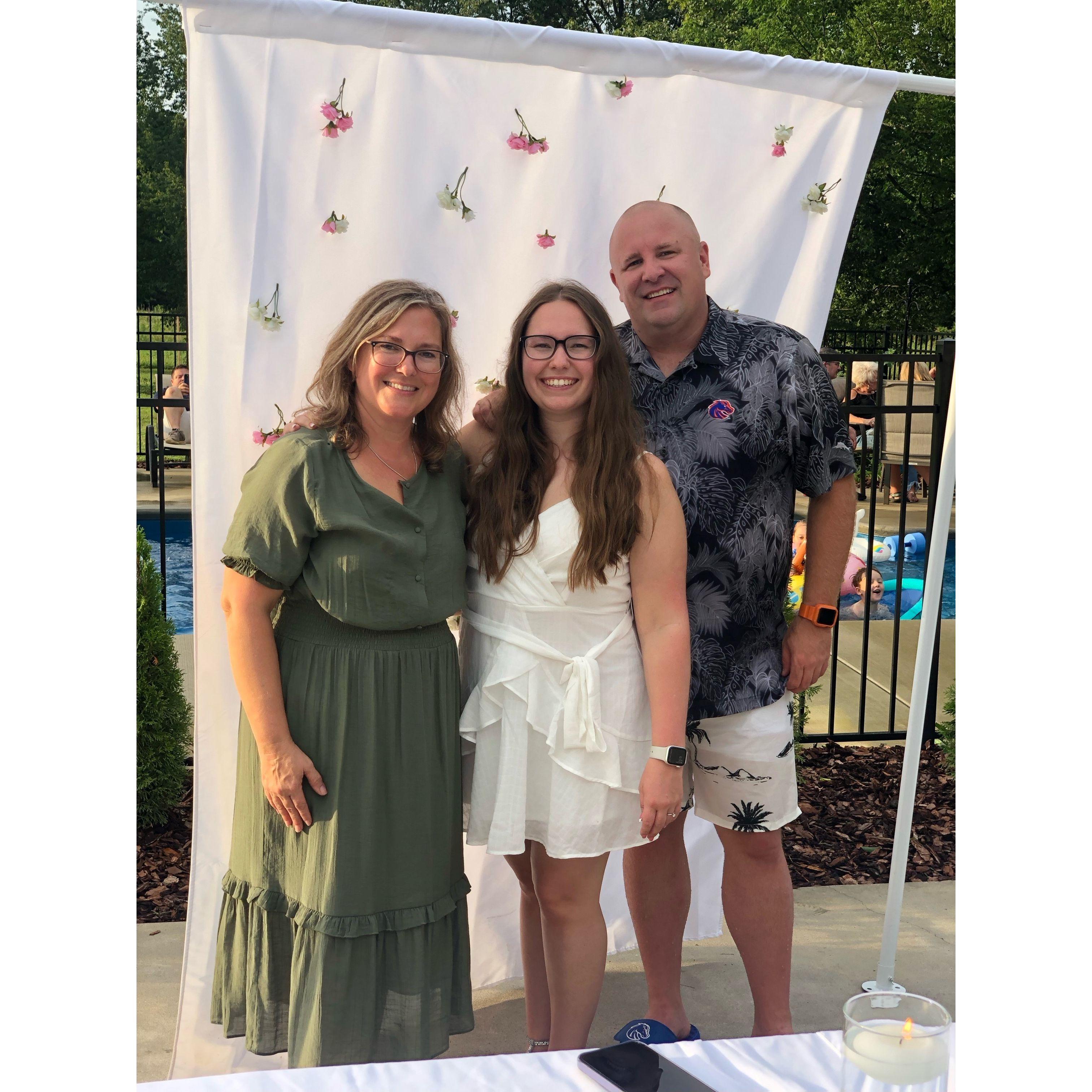 Lisa (Kaitlyn's Mom) and us at the engagement party.