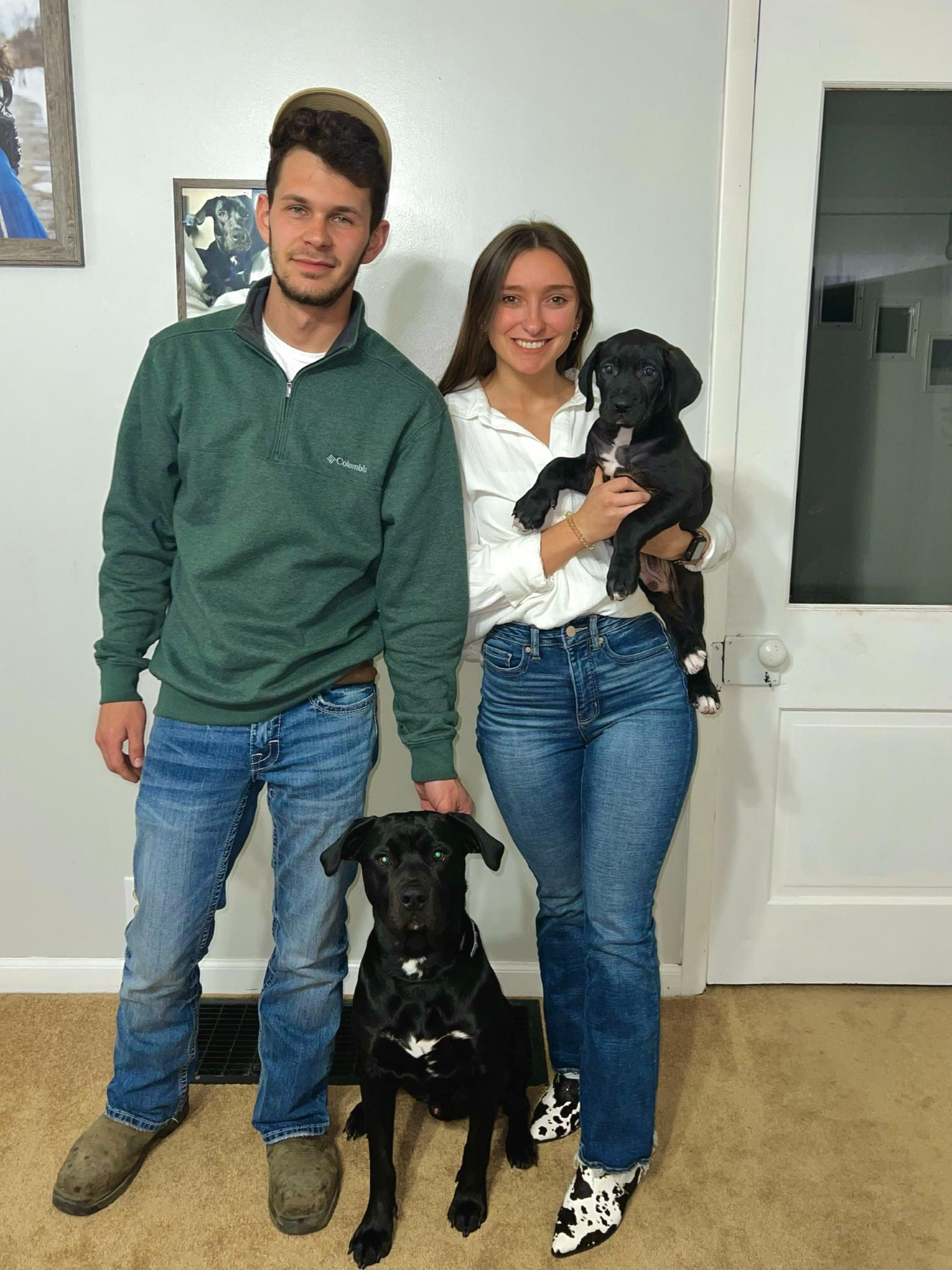 Family photo with our Blu and Hank