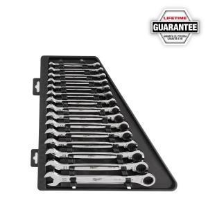 Metric Combination Ratcheting Wrench Mechanics Tool Set (15-Piece)