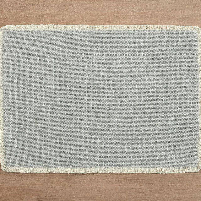 Mason Cotton Fringe Placemat, Single - Dusty Blue
