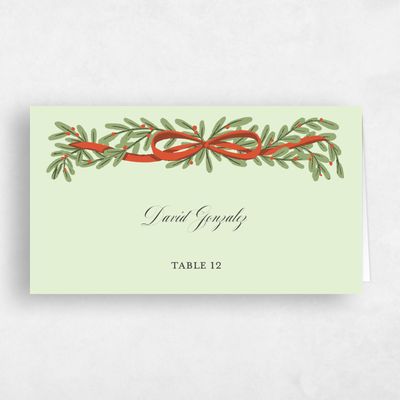 Light Green Wedding Place Card - Crosby