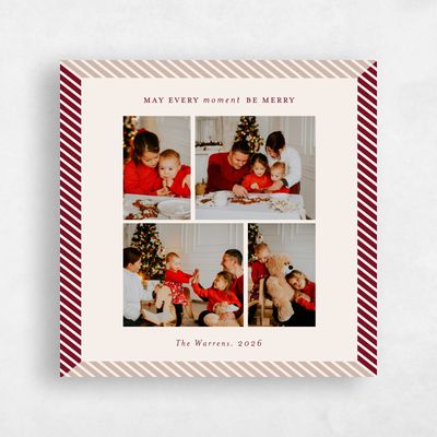 Dark Burgundy, Beige Holiday Card - Kingston Square