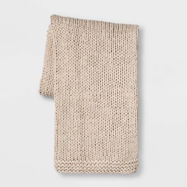 Chunky Knit Throw Neutral - Threshold™