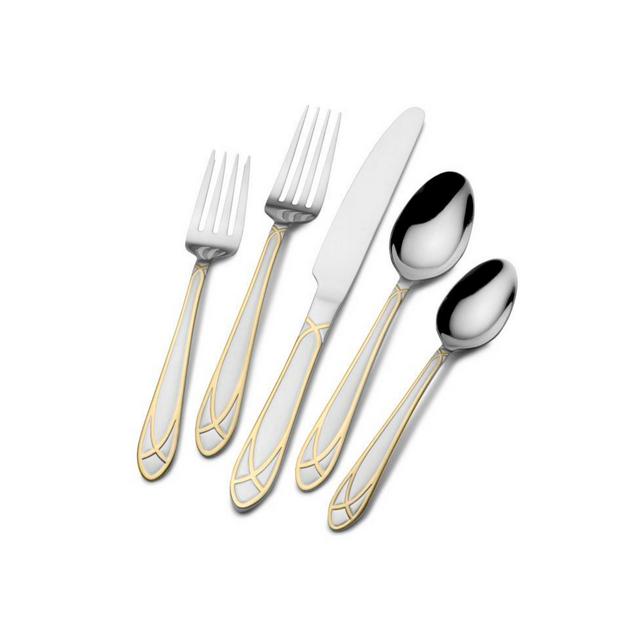 International Silver Gold Accent Mirage 45-Piece Flatware Set, Service for 8