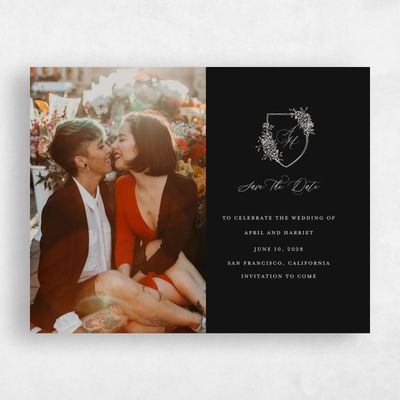 Black Wedding Save the Date - Joya Photo