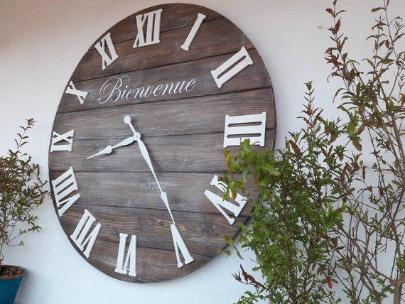 37" Personalized oversized wall clock Rustic Clock  Large wall clock Rustic decor Wedding gifts for couple