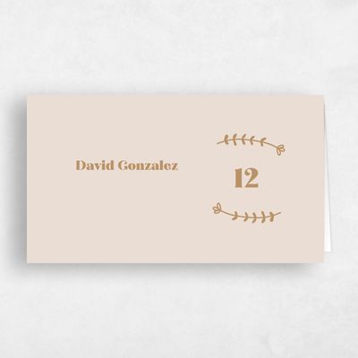 Beige Boho Wedding Place Card - Hernando