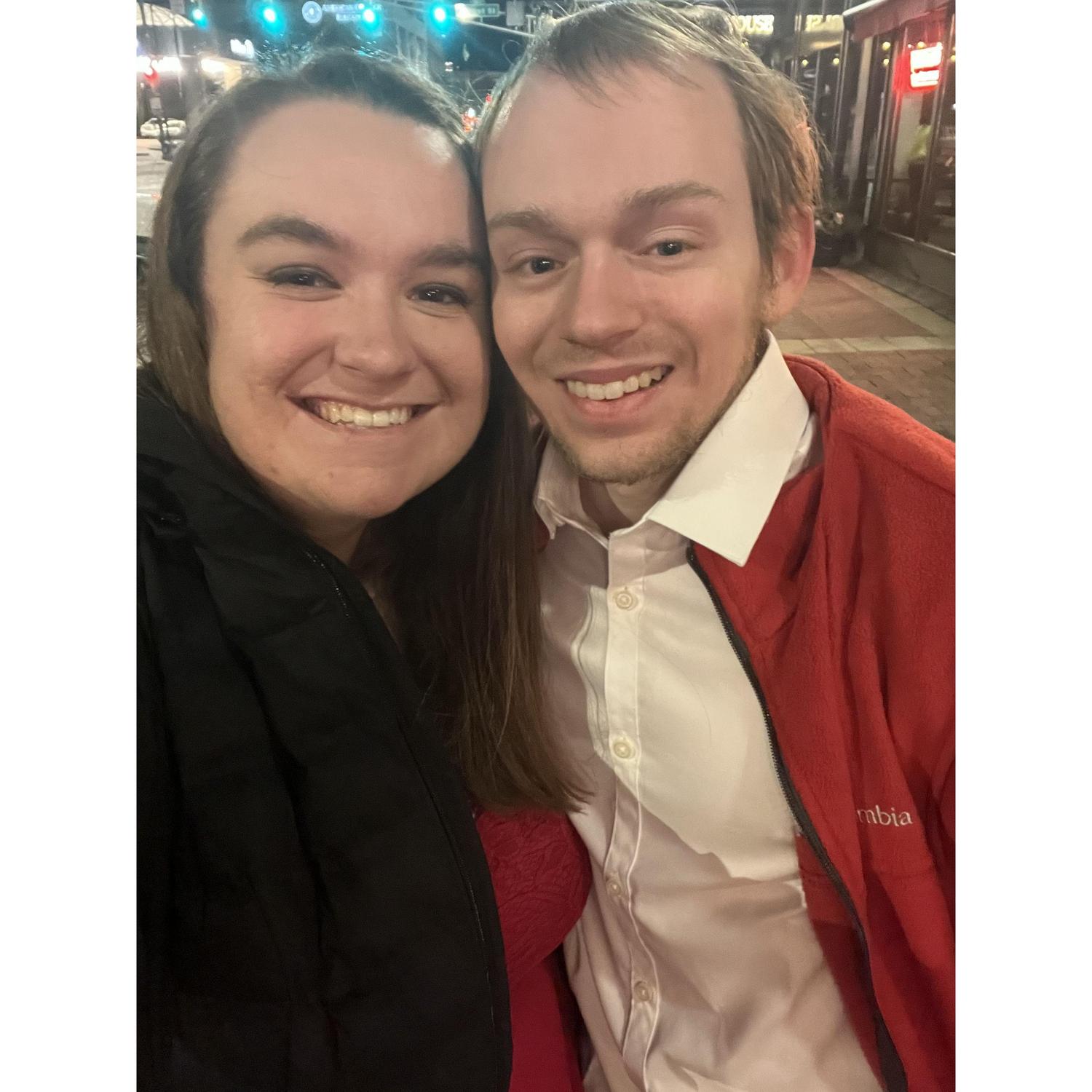 Our first Valentine's Day together <3 we went to a steakhouse in Indy