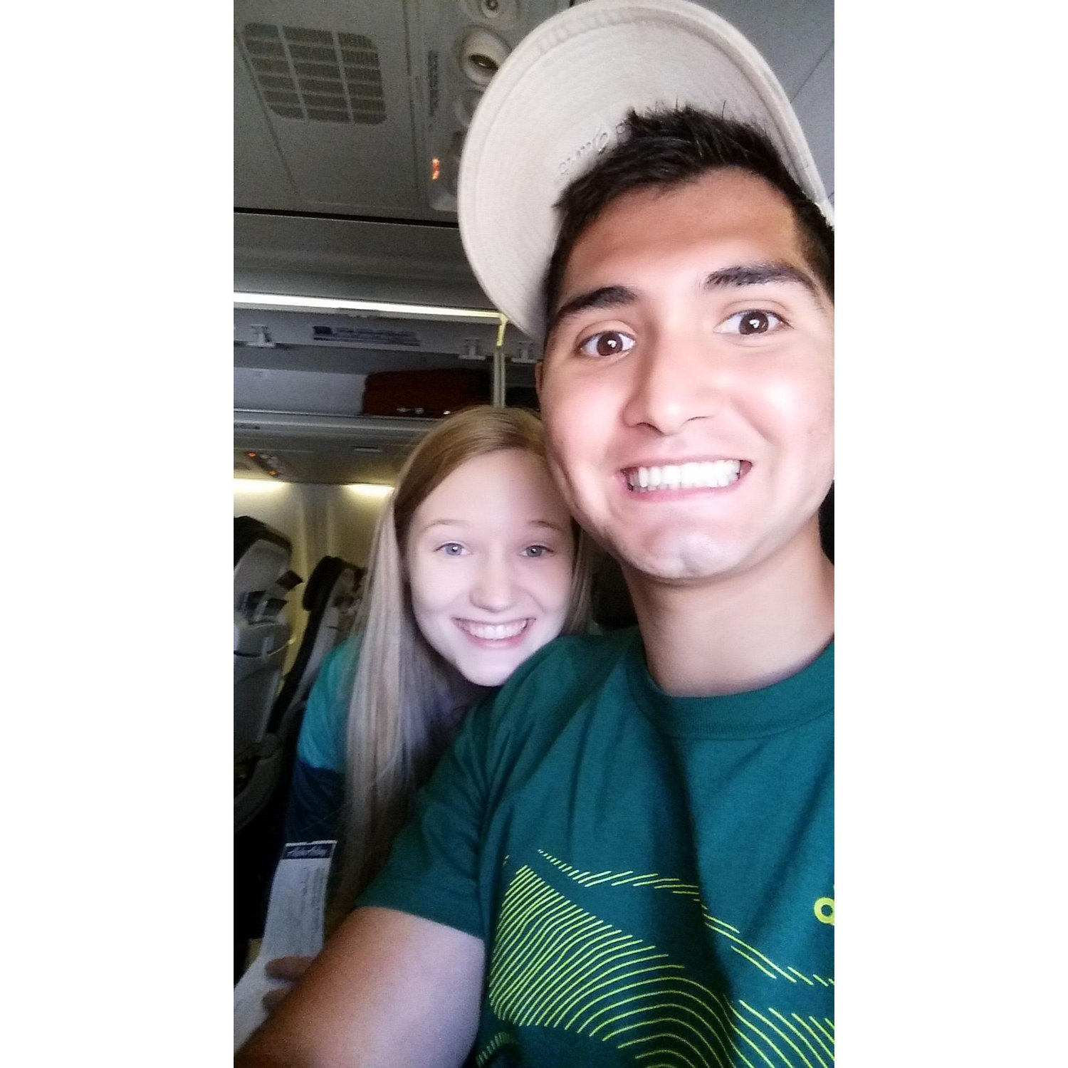 Victor's first airplane trip! Headed to Hawaii, July 2015.