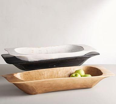 Wooden Dough Bowl Tray - Natural