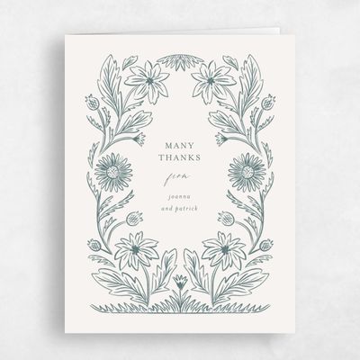 Blue Boho Wedding Thank You - Desrosiers Portrait