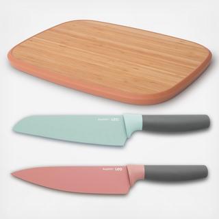 Leo 3-Piece Chef & Santoku Knife Set