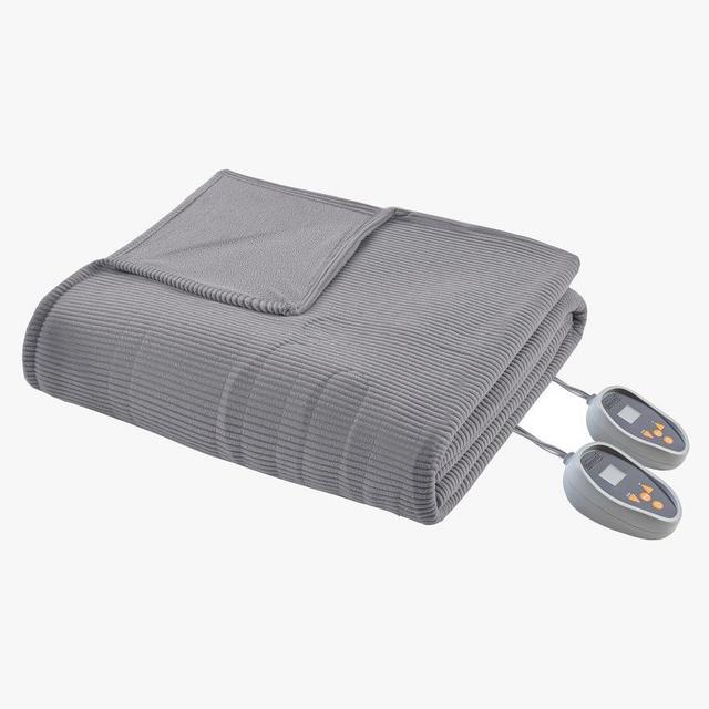 Beautyrest® Micro-Fleece Heated Blanket, King, Gray