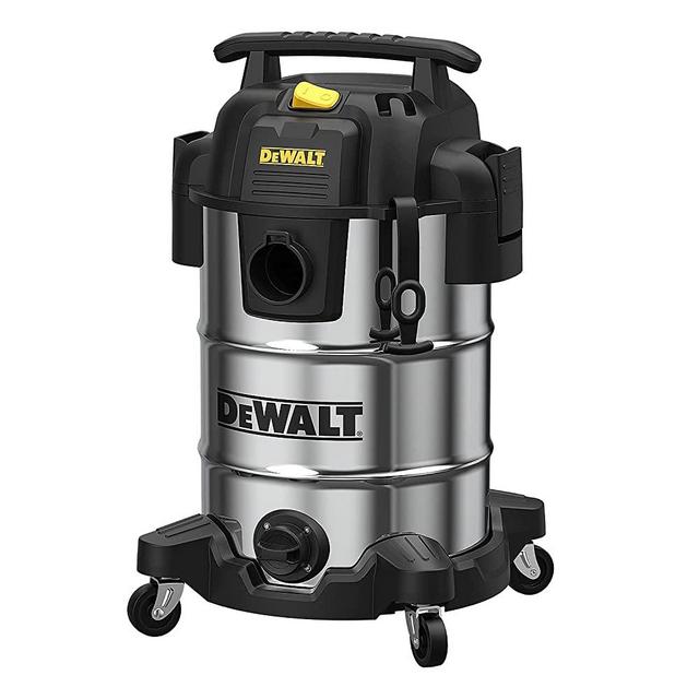 DEWALT DXV08S 8Gallon Wet/Dry Vacuum,120V/60Hz,4 Peak HP Shop Vac,Stainless Steel Tank,Silver