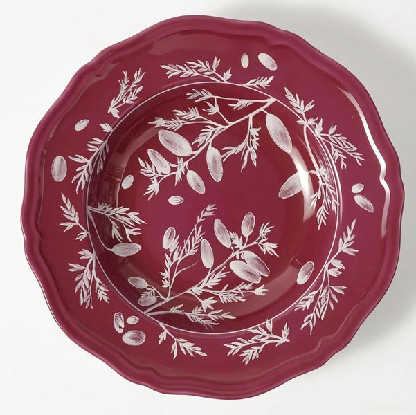 Floral Soup Plate Magenta by Ginori 1735