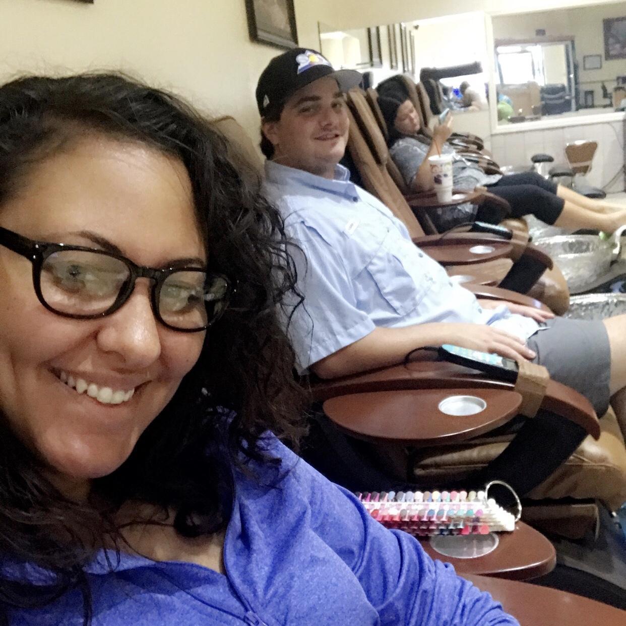 Justin's first pedicure!