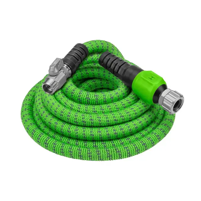 HydroTech 50' Pro Expandable Max Flow Garden Hose Green: Durable, Kink & Burst Resistant, 3/4" Diameter