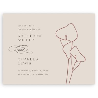Beige Wedding Digital Save the Date - Calle Landscape