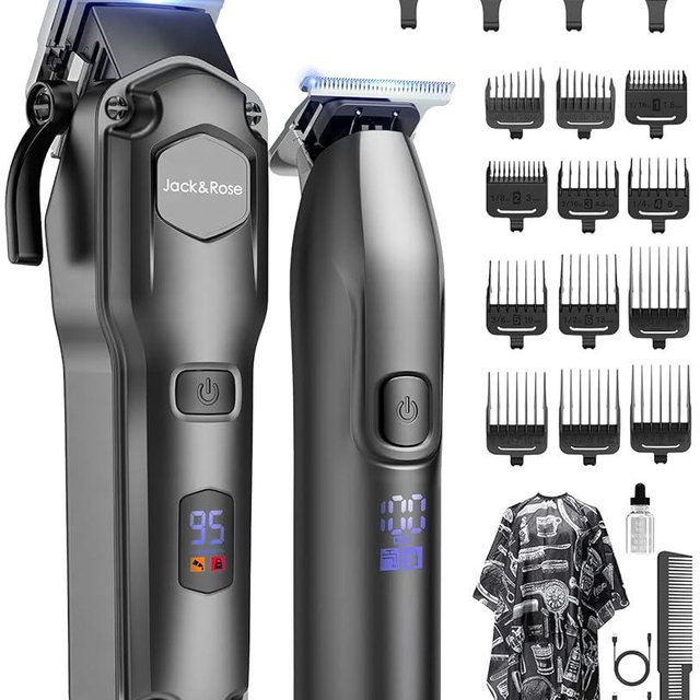 Jack & Rose Clippers and Trimmers Set, Cordless Hair Clippers for Men, Barber Clippers Set
