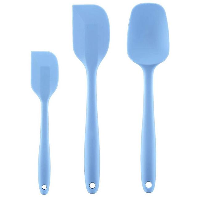 Cooptop Silicone Spatula Set - Rubber Spatula - 600°F Heat Resistant Baking Spoon & Spatulas (Light Blue)