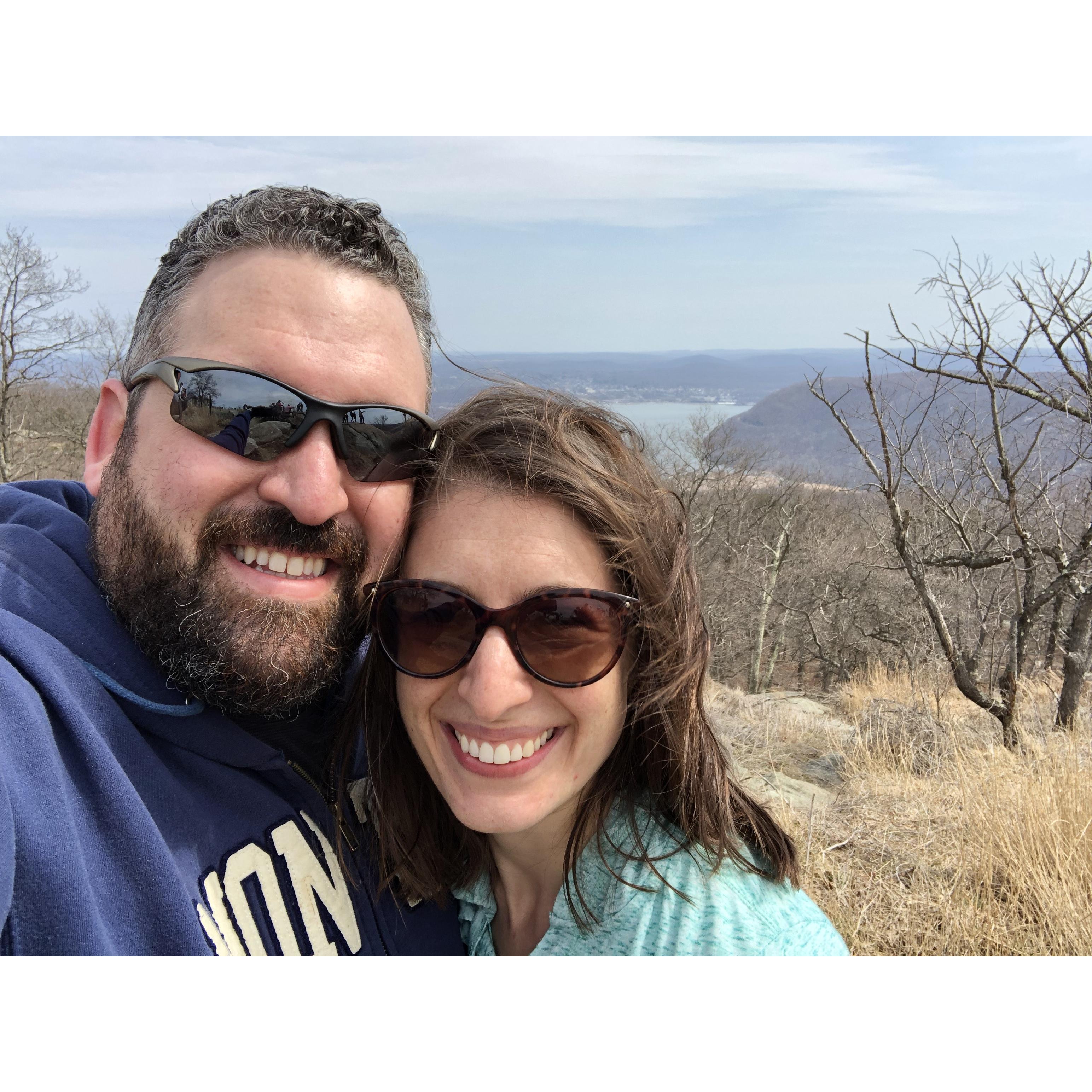 At Bear Mountain on the warmest day of March 2019, right after we decided to finally tell people we were getting married, already.
